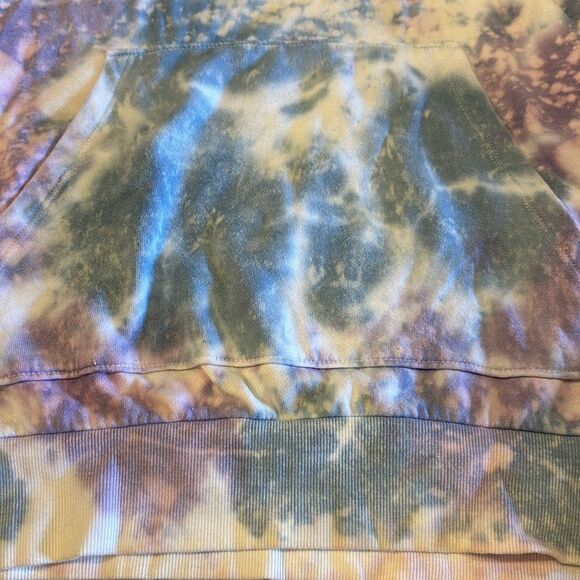 Katie J NYC Girls Blue & Purple Tie Dye Hooded Sweatshirt - Size M - Picture 4 of 6